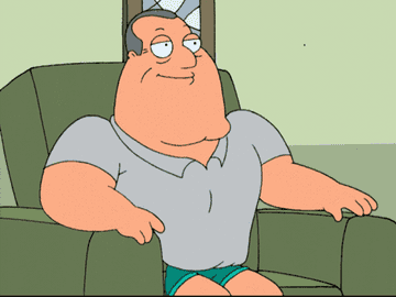 GIF of a cartoon man in very short shorts saying &quot;who wears short shorts? I wear short shorts&quot;