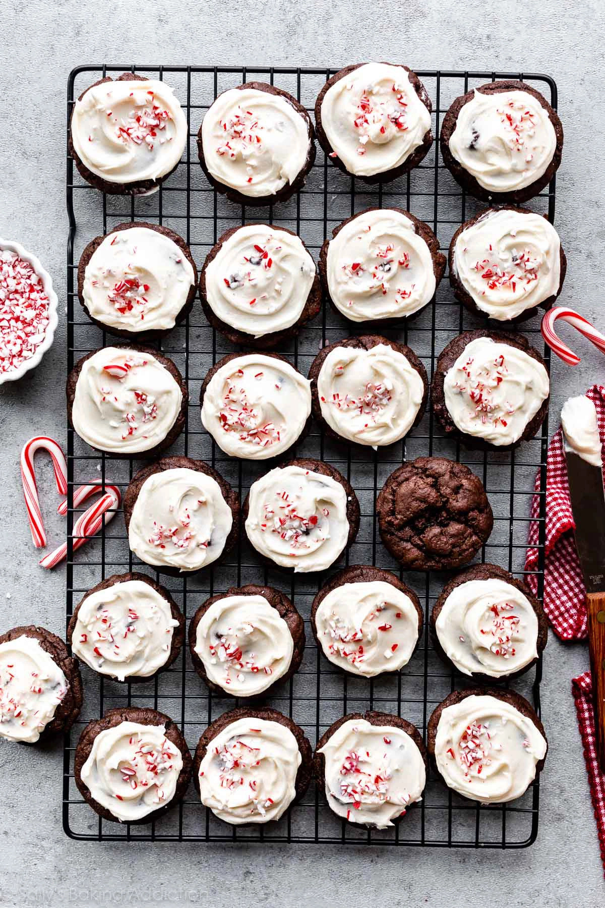 Peppermint-Frosted Chocolate Cookies