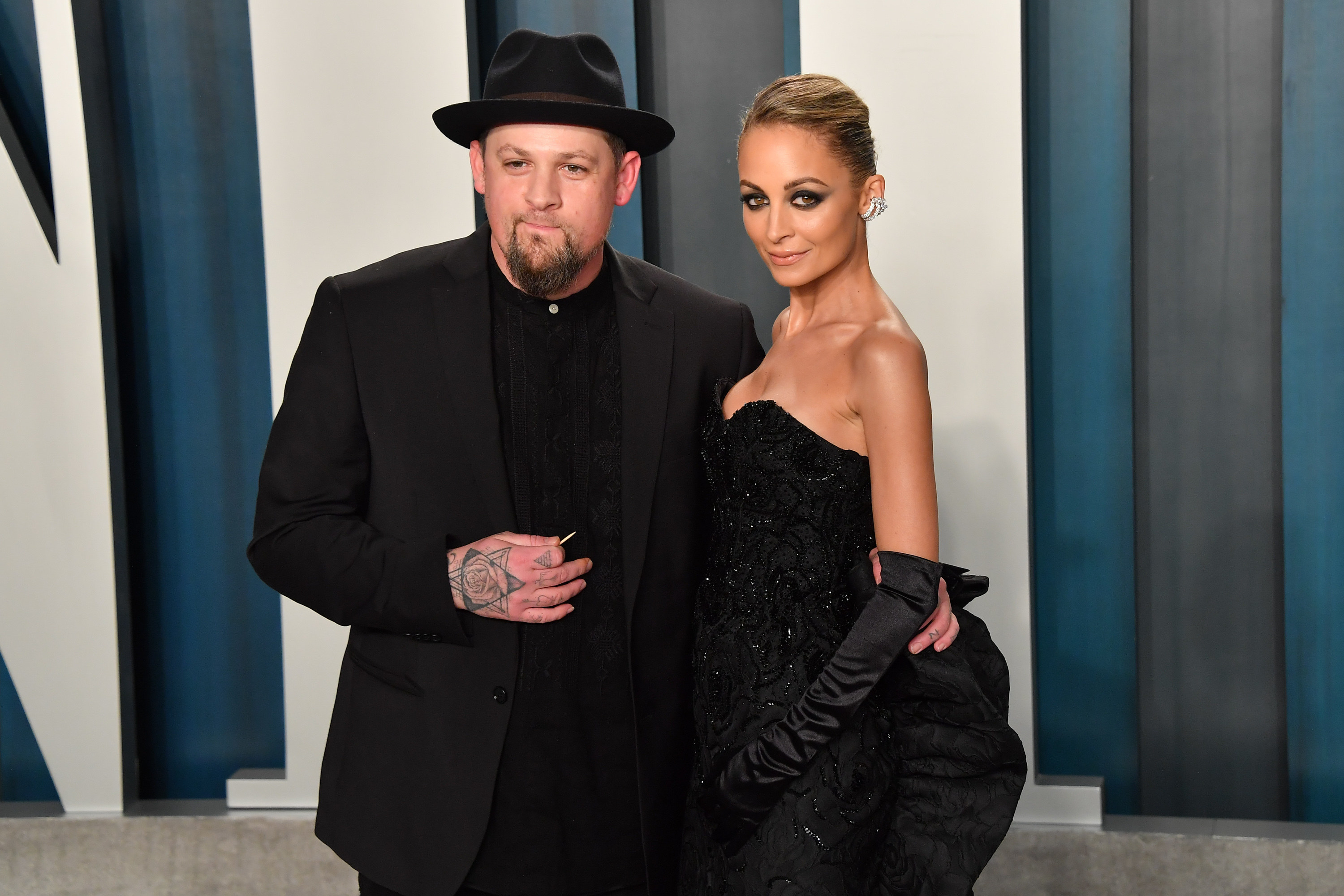 Joel Madden and Nicole Richie attend the 2020 Vanity Fair Oscar Party hosted by Radhika Jones