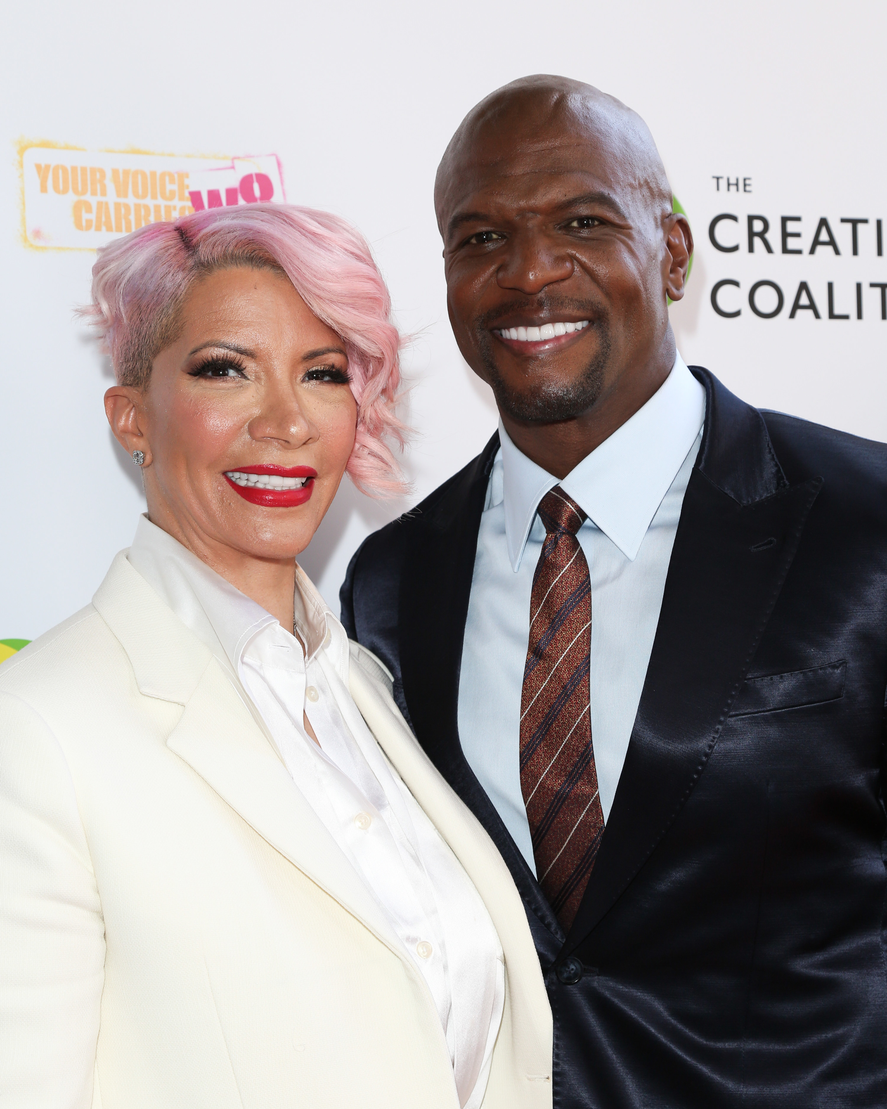 Terry Crews and Rebecca King-Crews at the Creative Coalition&#x27;s 2019 Television Humanitarian Awards Gala