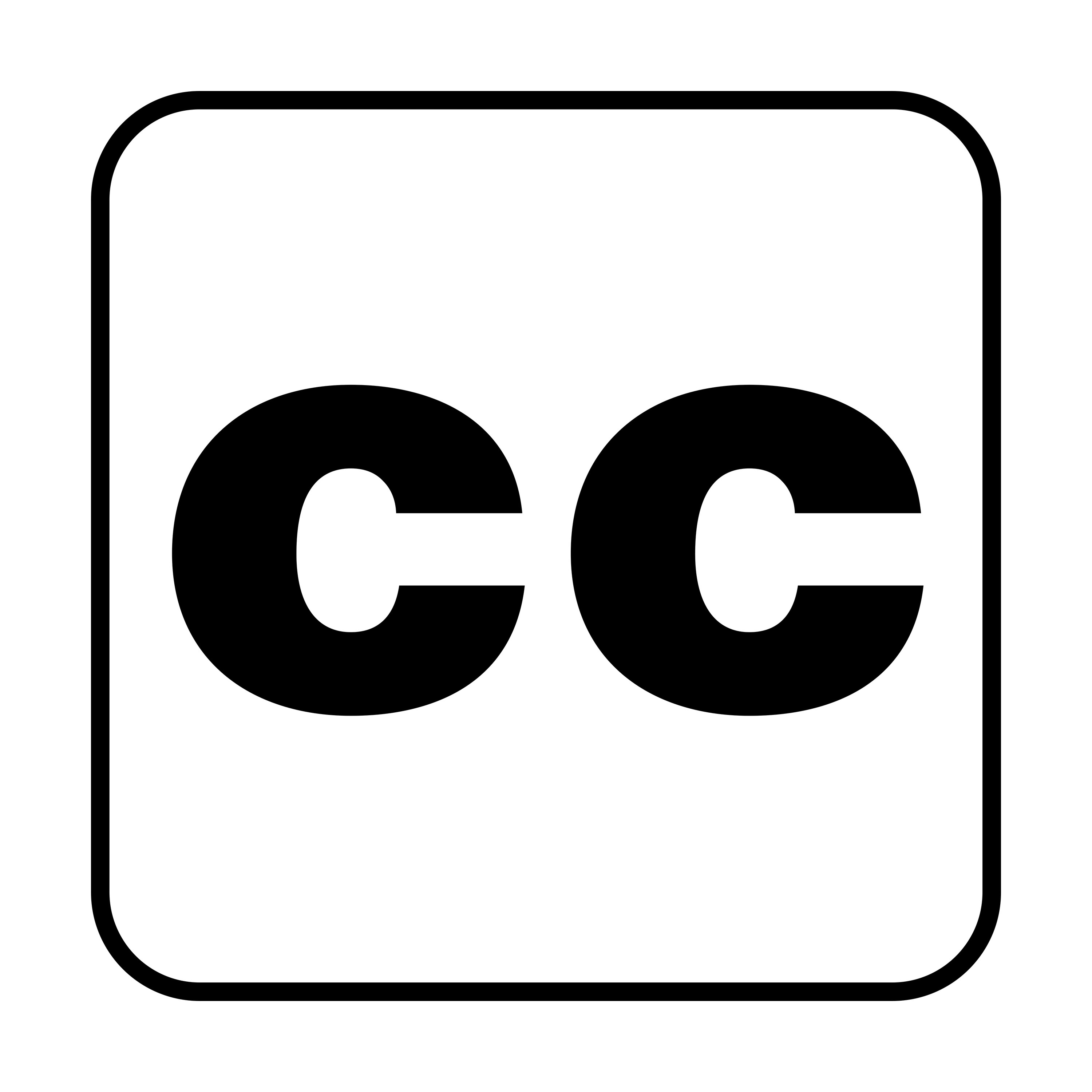 The CC symbol for closed captioning