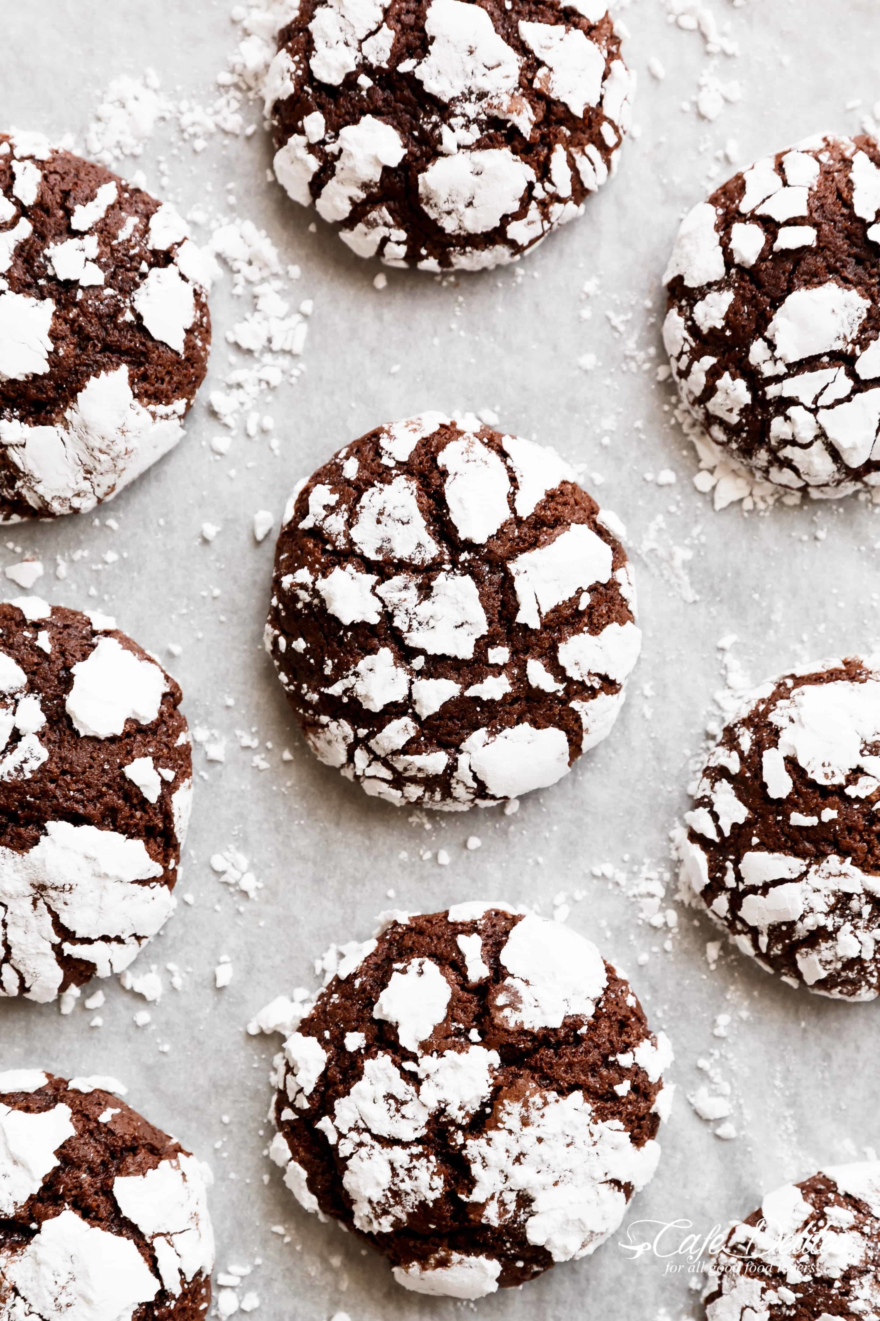 Fudgy Chocolate Crinkle Cookies