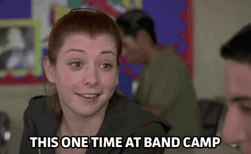 Gif of woman saying, &quot;One time at band camp&quot;
