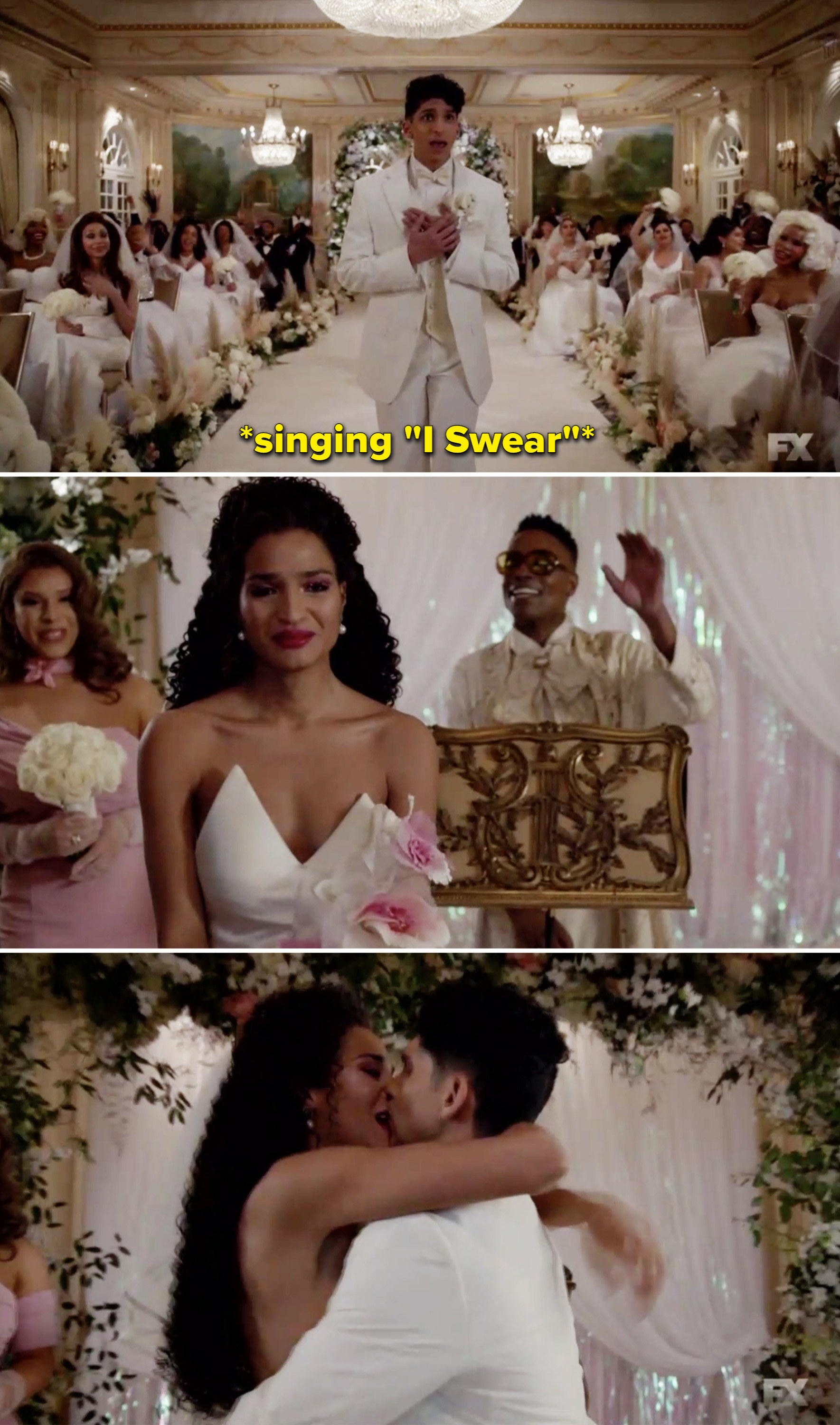 Papi singing &quot;I Swear&quot; to Angel while walking down the aisle