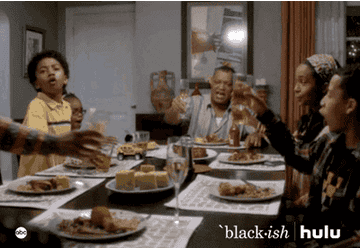 A toast over a family meal