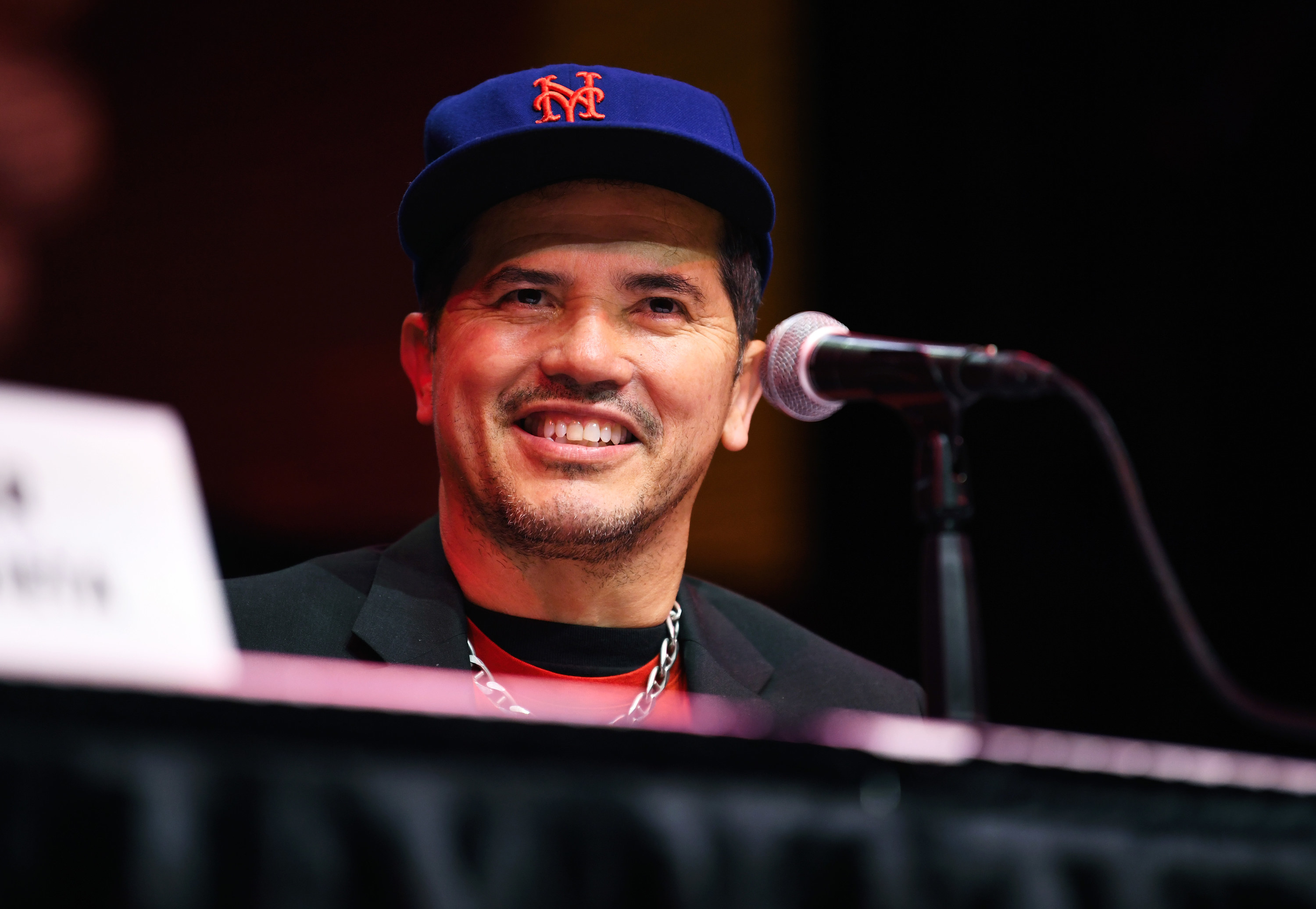 Actor John Leguizamo speaks during 2021 Los Angeles Comic Con at Los Angeles Convention Center on December 04, 2021 in Los Angeles, California
