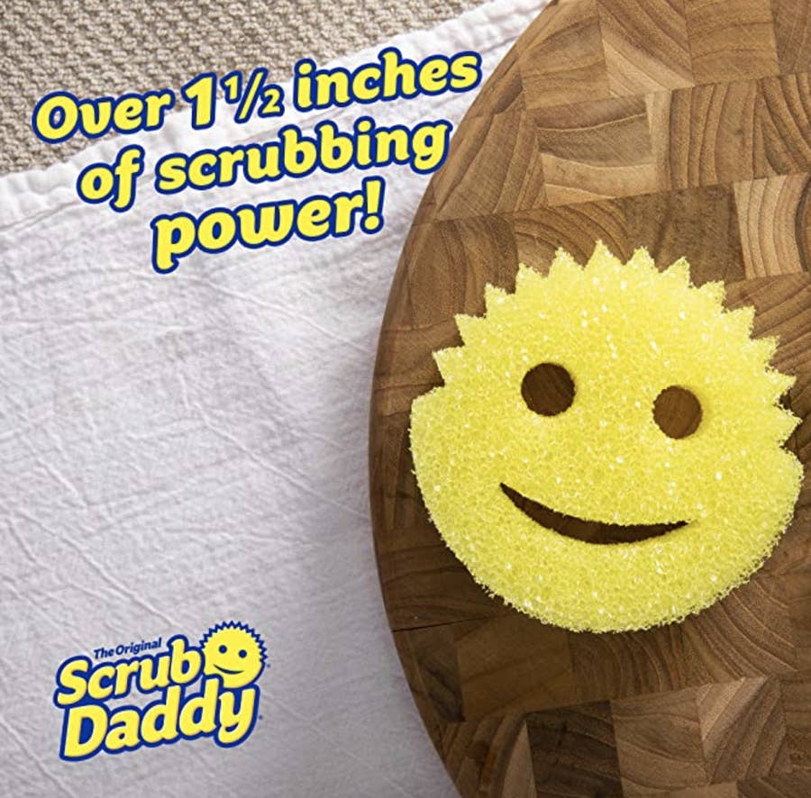 Scrub Daddy Style Sponge, Cleaning Sponge for Washing Up, Kitchen & Dish Sponge - Non Scratch Scourer with FlexTexture Firm & Soft Scrubbing Design