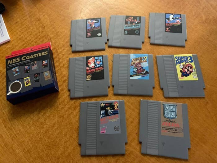 reviewer image of eight NES game coasters