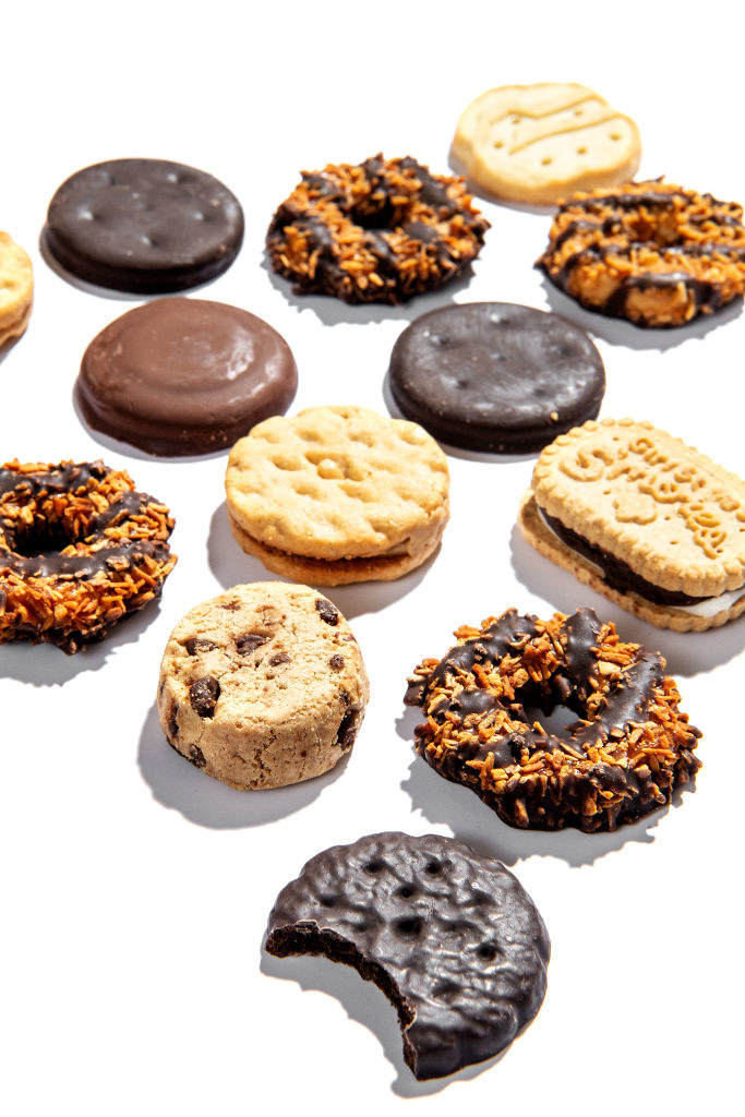 An array of Girl Scout Cookies.