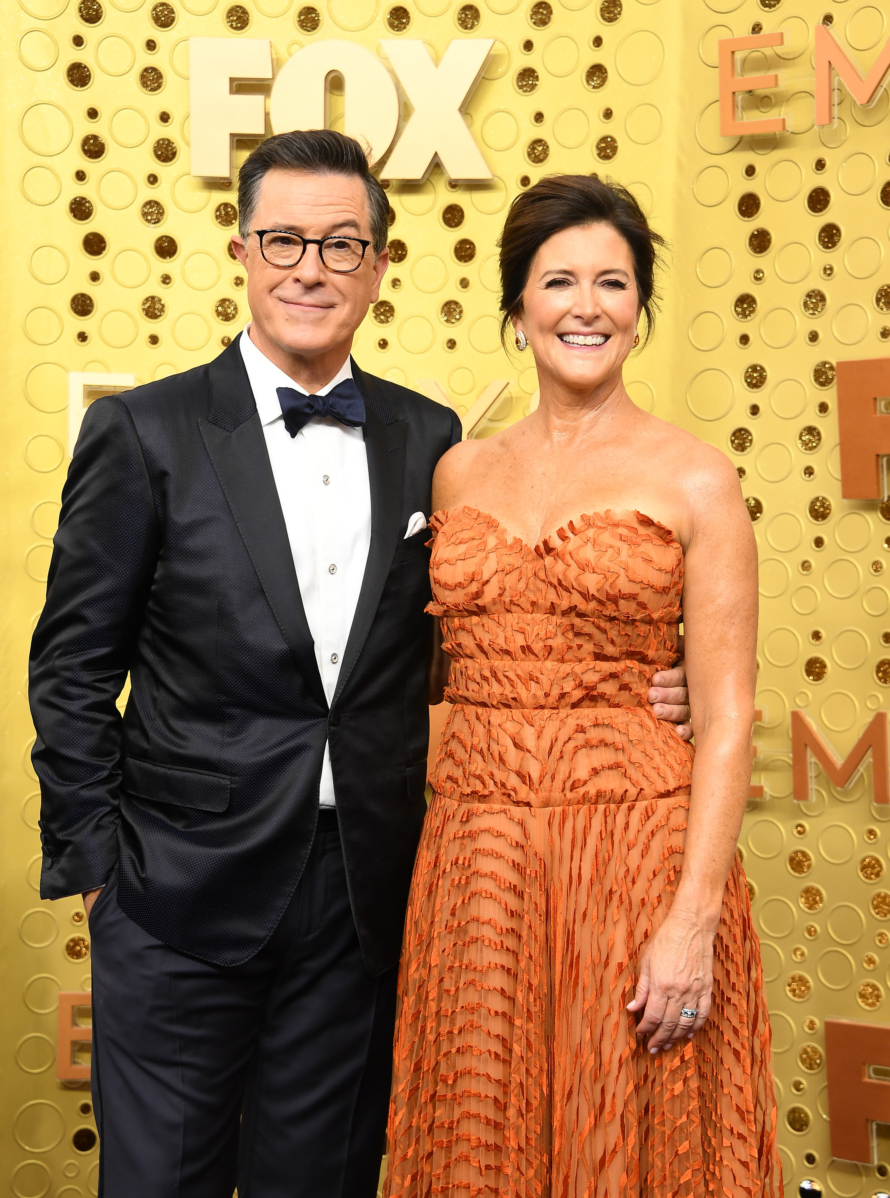 Stephen Colbert and Evelyn McGee-Colbert at the 71st Emmy Awards at Microsoft Theater in September of 2019