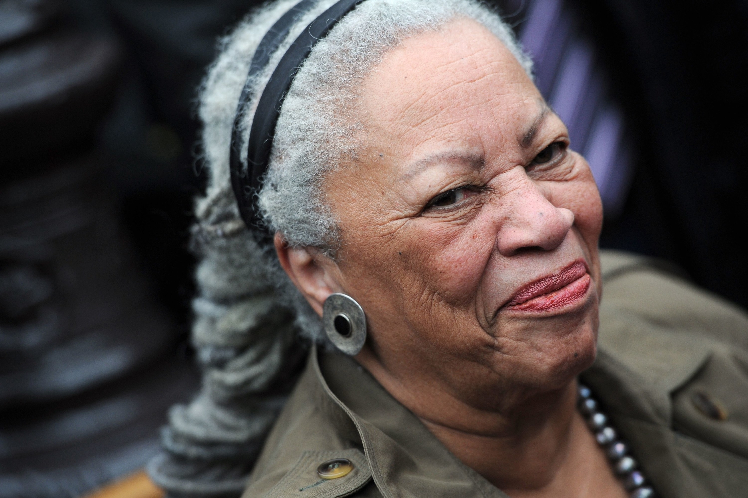 Toni Morrison witnesses the unveiling of a memorial bench to remember the abolition of slavery in Paris in 2010