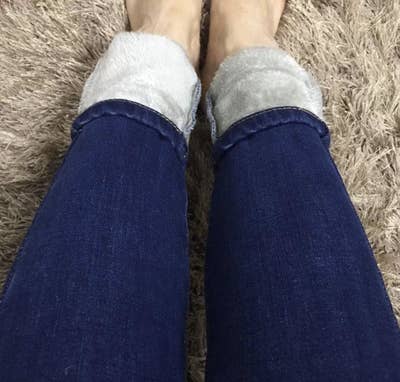 the fleece inner of the jeans