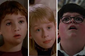 Three versions of "Home Alone" with the main characters looking surprised