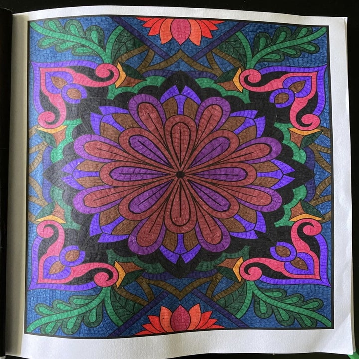 another filled-in page of the coloring book