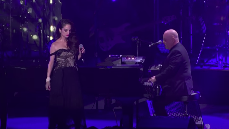 Billy Joel and his daughter, Alexa Ray Joel performing on stage together