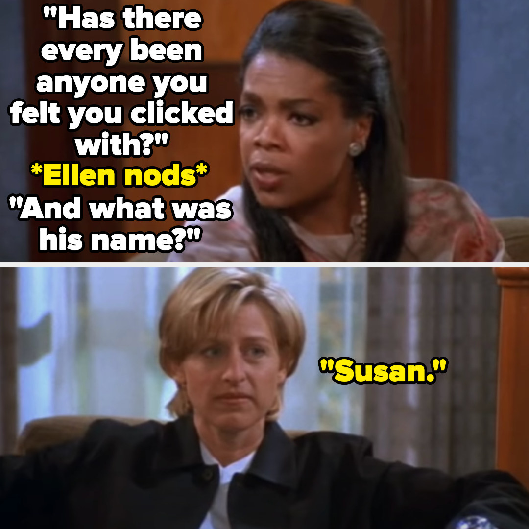 Ellen&#x27;s therapist (played by Oprah) asks if there&#x27;s anything Ellen has connected with, and she says &quot;susan&quot;