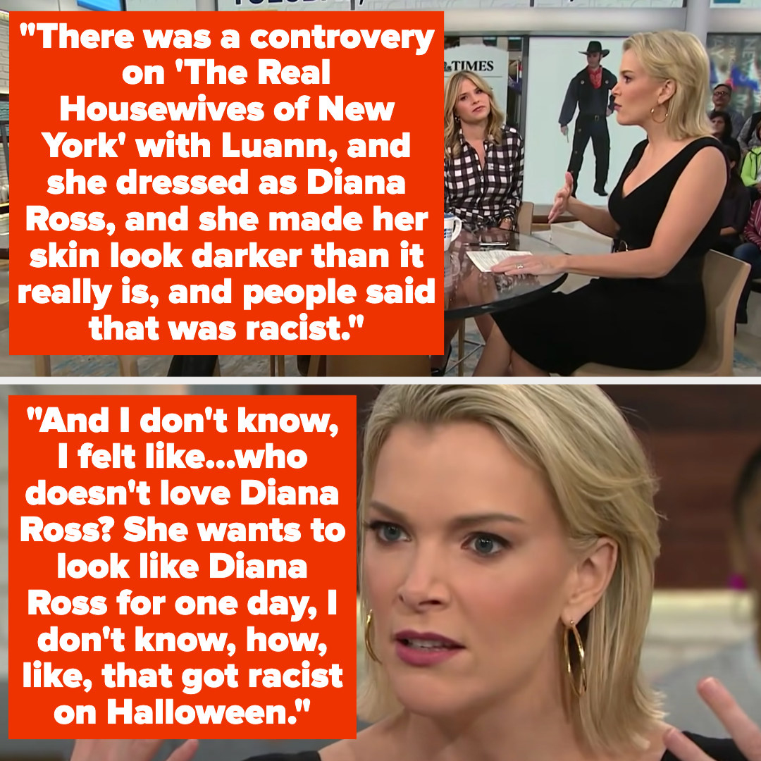 Megyn defends Real Housewife Luann for dressing up as Diana Ross for halloween and using blackface, saying it&#x27;s not racist