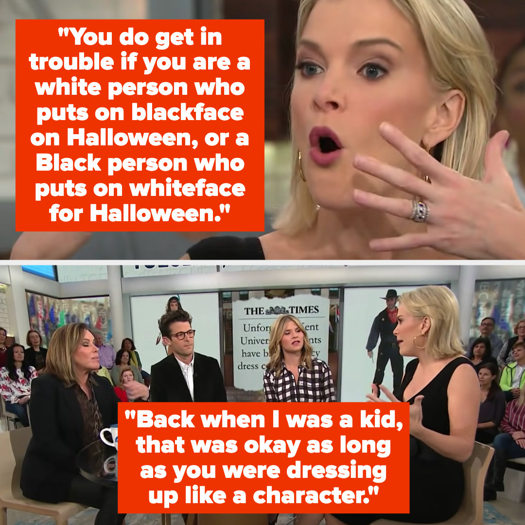 Megyn says that people get in trouble for using blackface on halloween, but that it was fine when she was younger as long as you were dressing up as a character