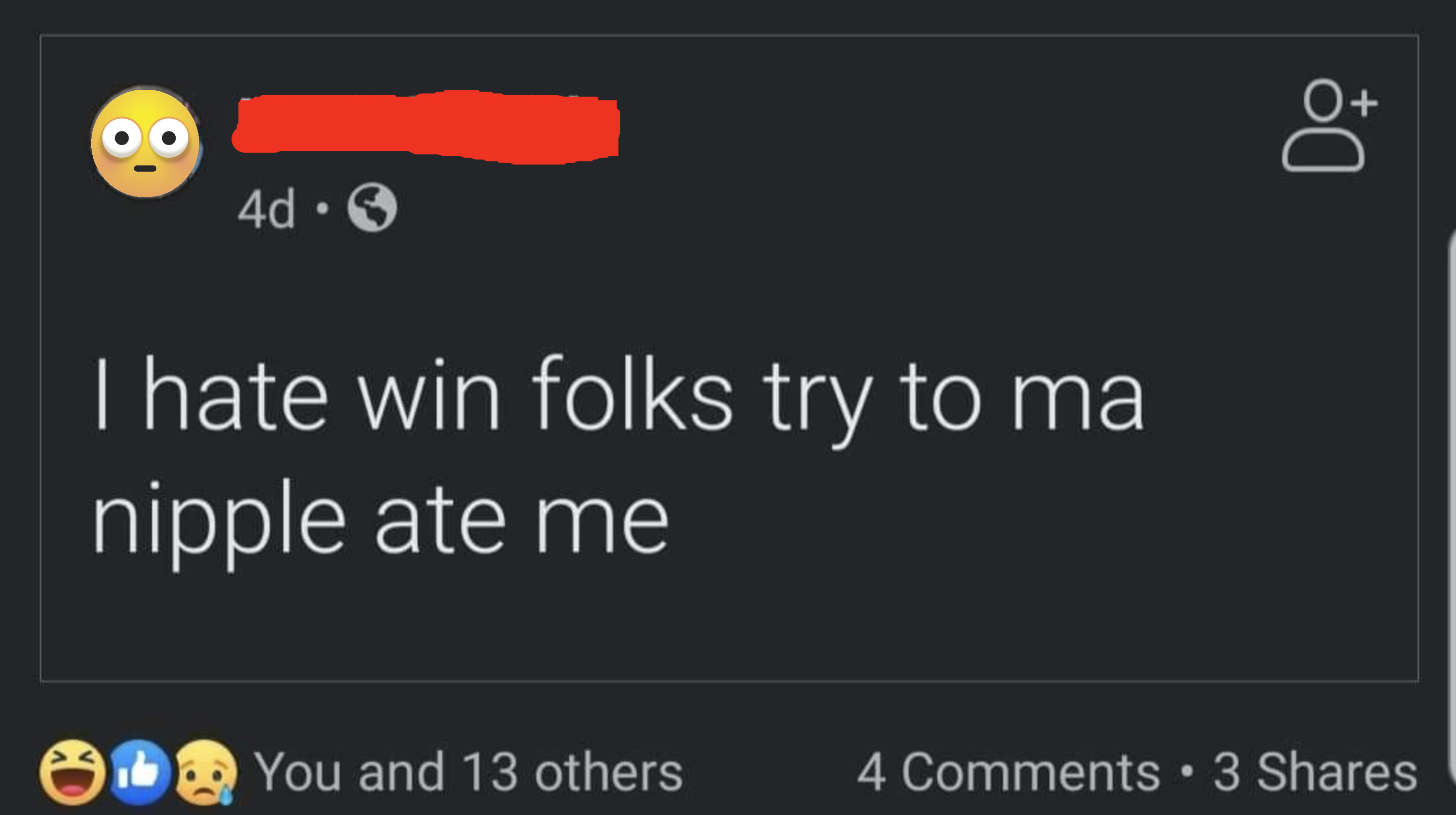 person saying ma nipple ate instead of manipulate