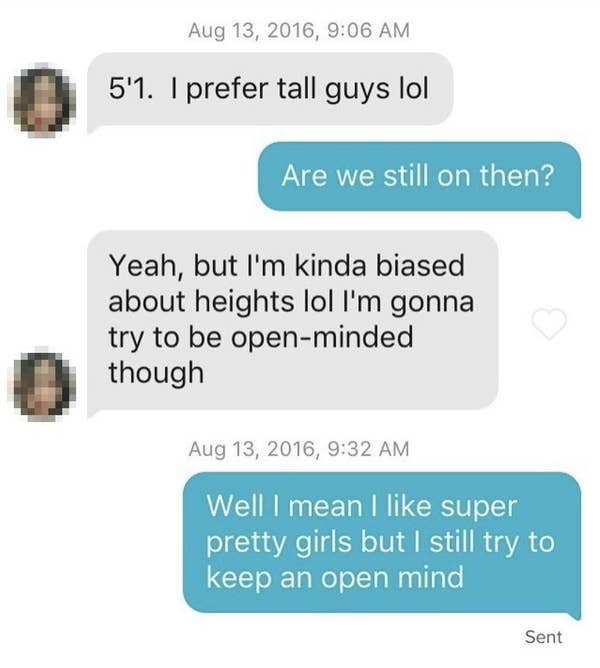 a screenshot of a tinder convo between two people