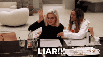 Khloe Kardashian yelling &quot;LIAR!&quot; at her phone on keeping up with the kardashians