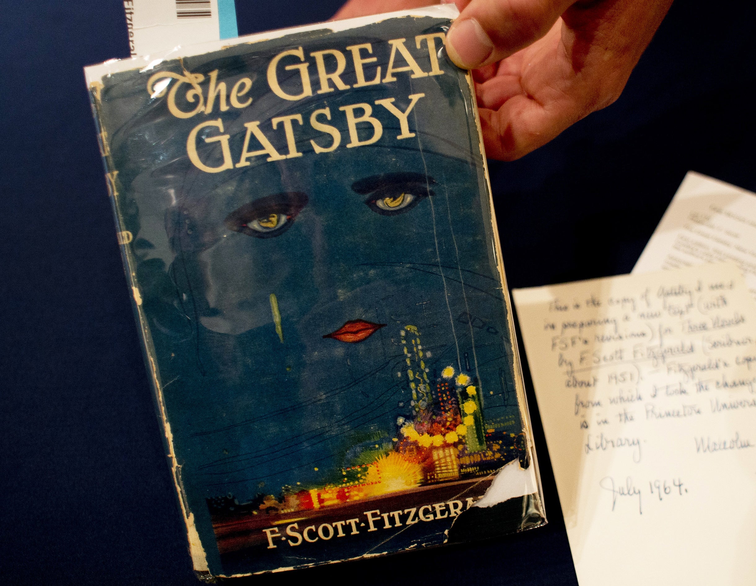 a soft cover copy of The Great Gatsby