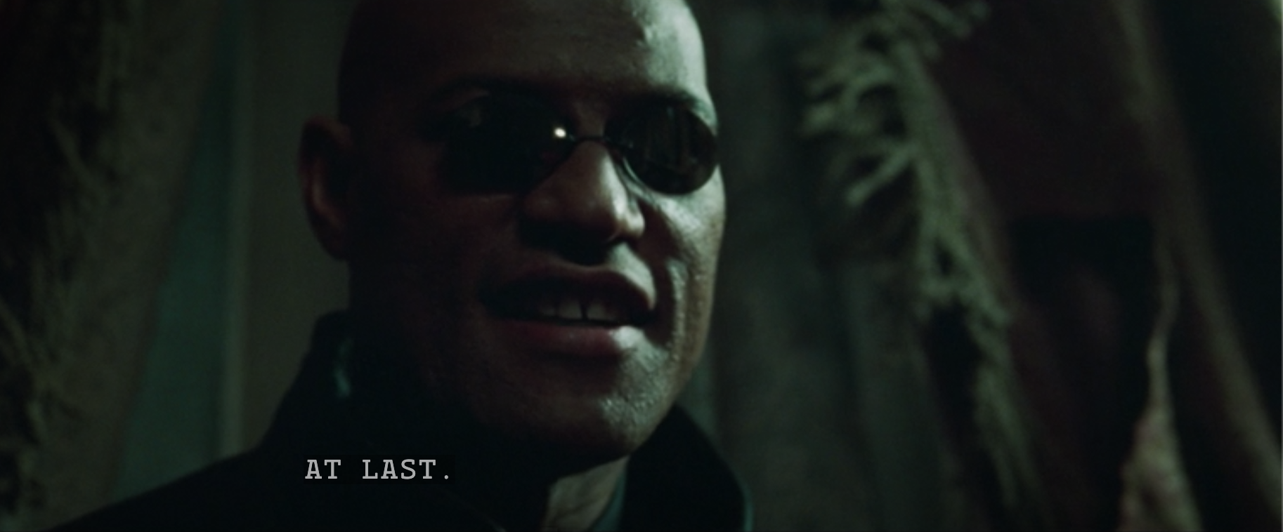 Morpheus introducing himself to Neo