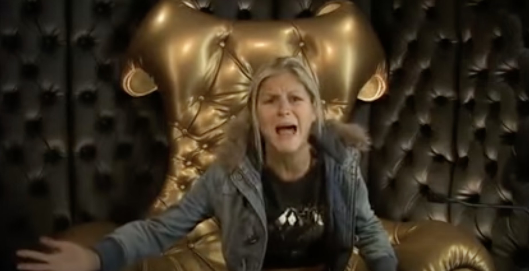 nikki grahame sat in the big brother diary room chair