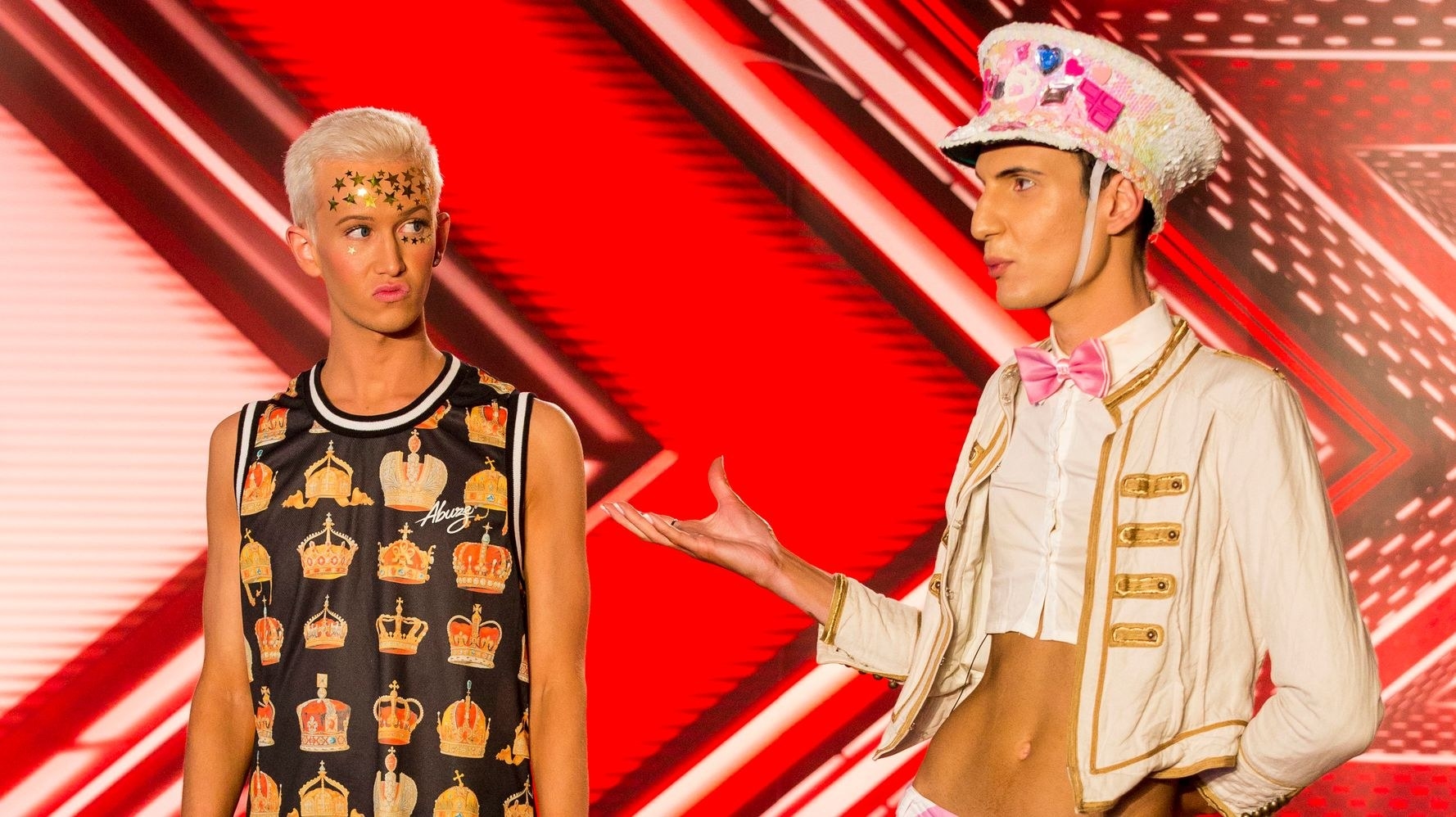 x factor duo ottavio and bradley stood arguing in their x-factor audtion