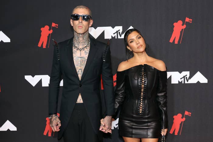 Travis and Kourtney on the VMAs red carpet