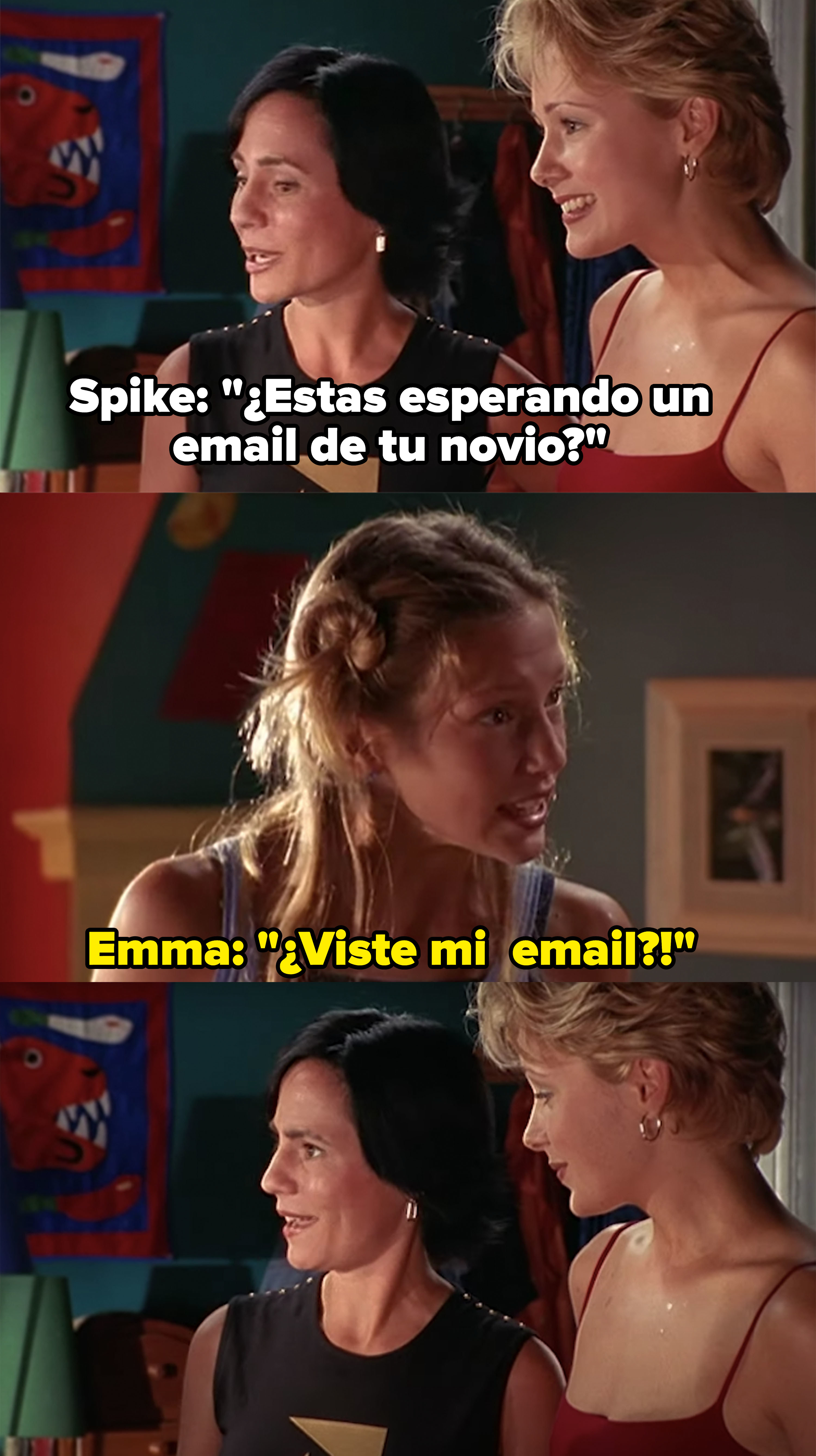Spike teases Emma about getting an email from her boyfriend