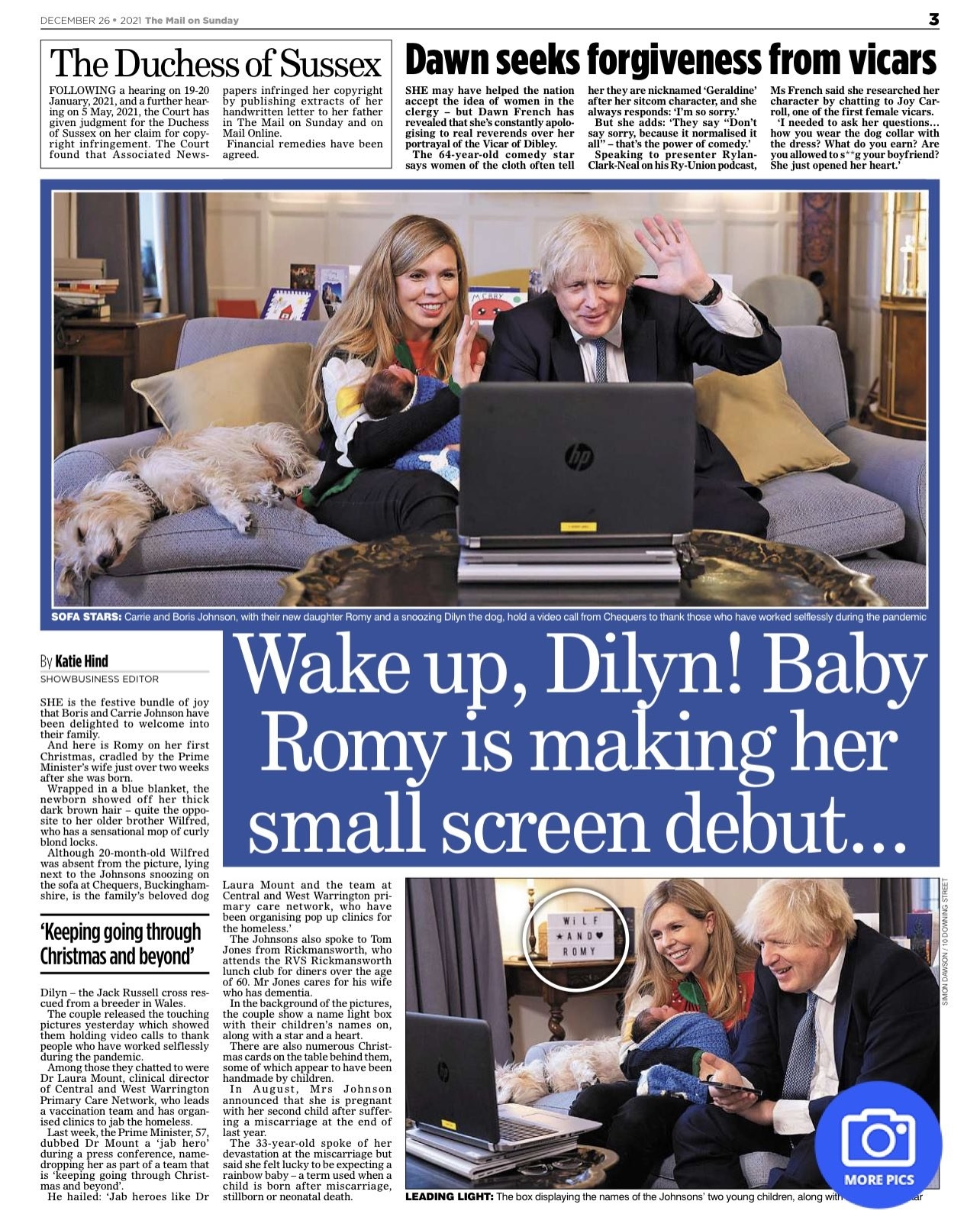 Newspaper page with small item with &quot;The Duchess of Sussex&quot; headline