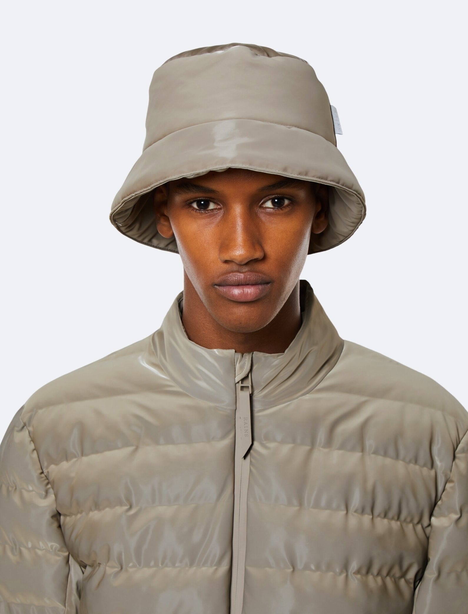 a person wearing the quilted bucket hat