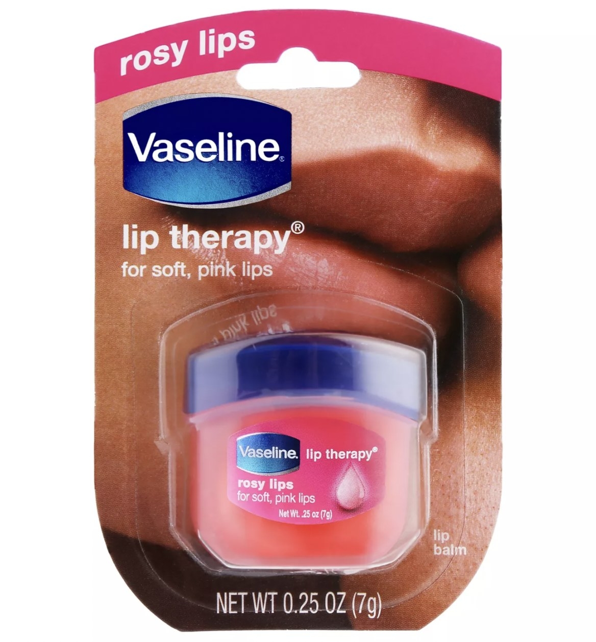 Product shot of Vaseline rosy lip therapy