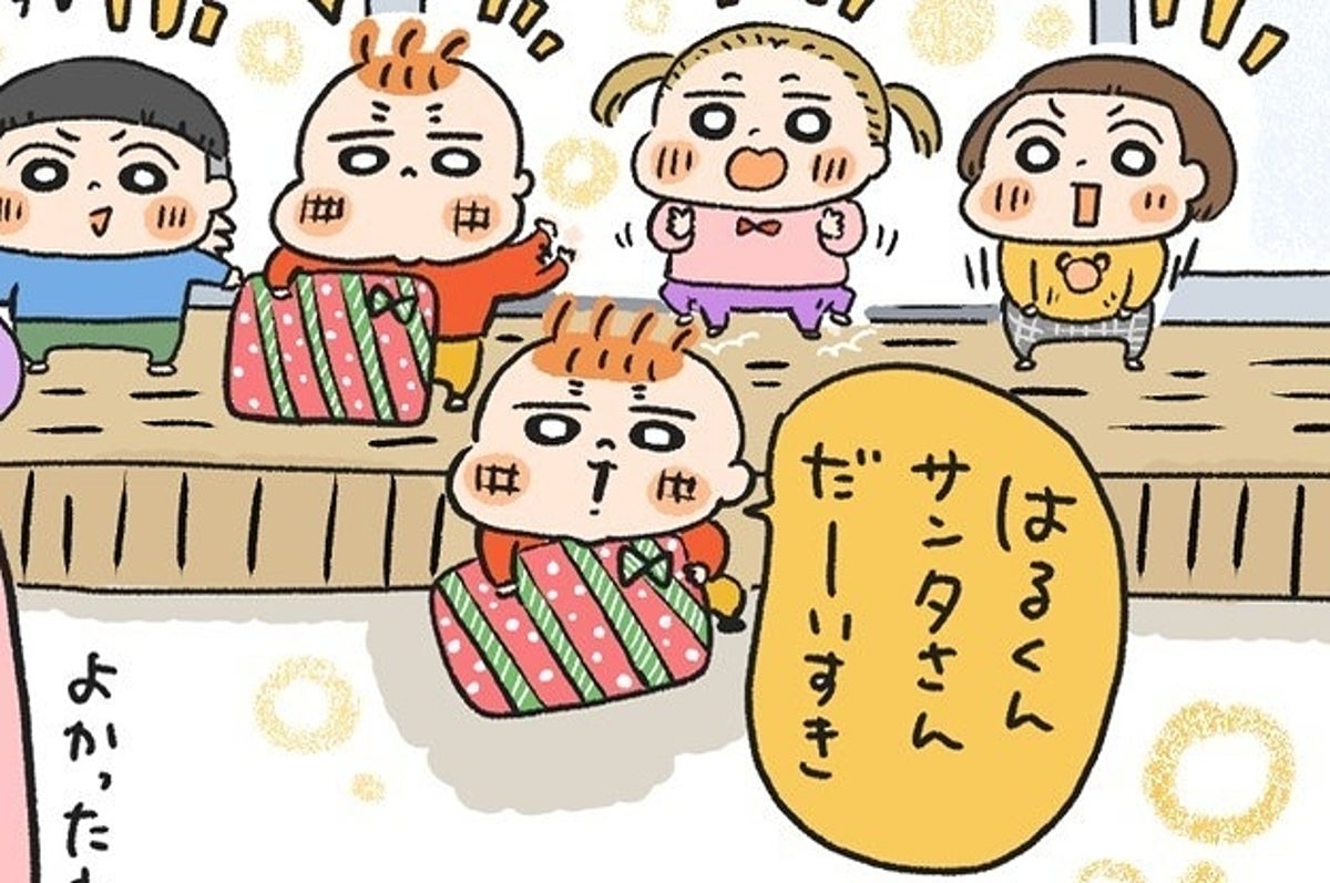 クリスマスにそんなことが 子ども達とサンタの出会いを描いた2枚の絵に笑ってしまう