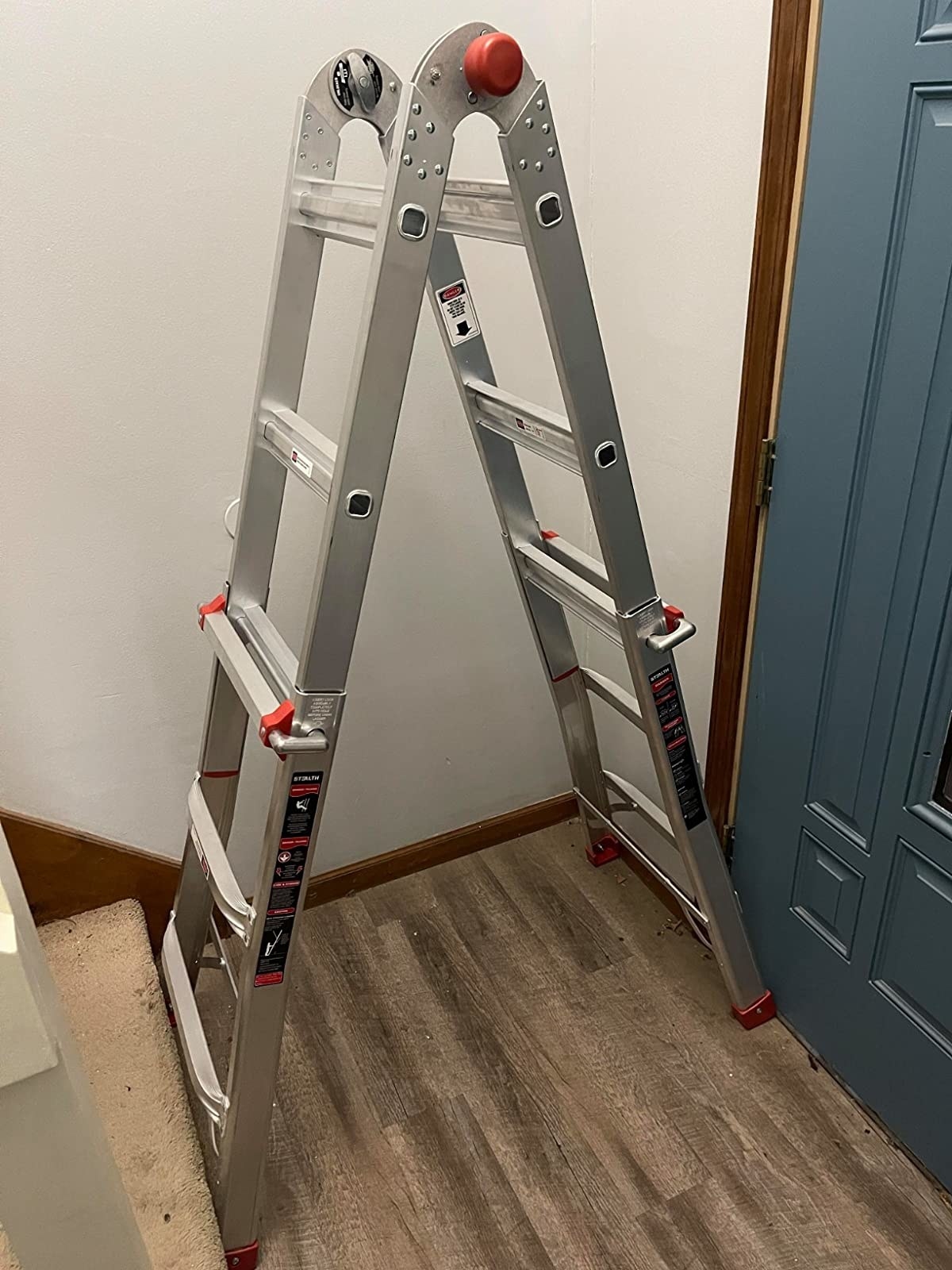 reviewer image of the ladder open by a staircase