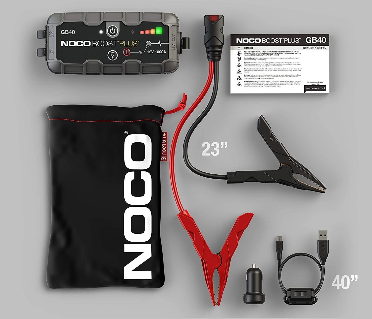 Black and red digital car jump starter kit