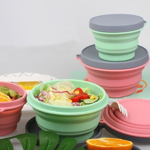Collapsible Silicone Bowl with Lid