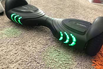 Reviewer image of black and green hoverboard