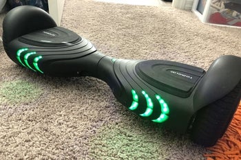 Reviewer image of black and green hoverboard