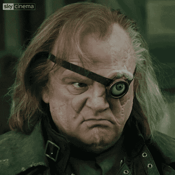Barty Crouch Junior as Mad Eye Moody sticking his tongue out