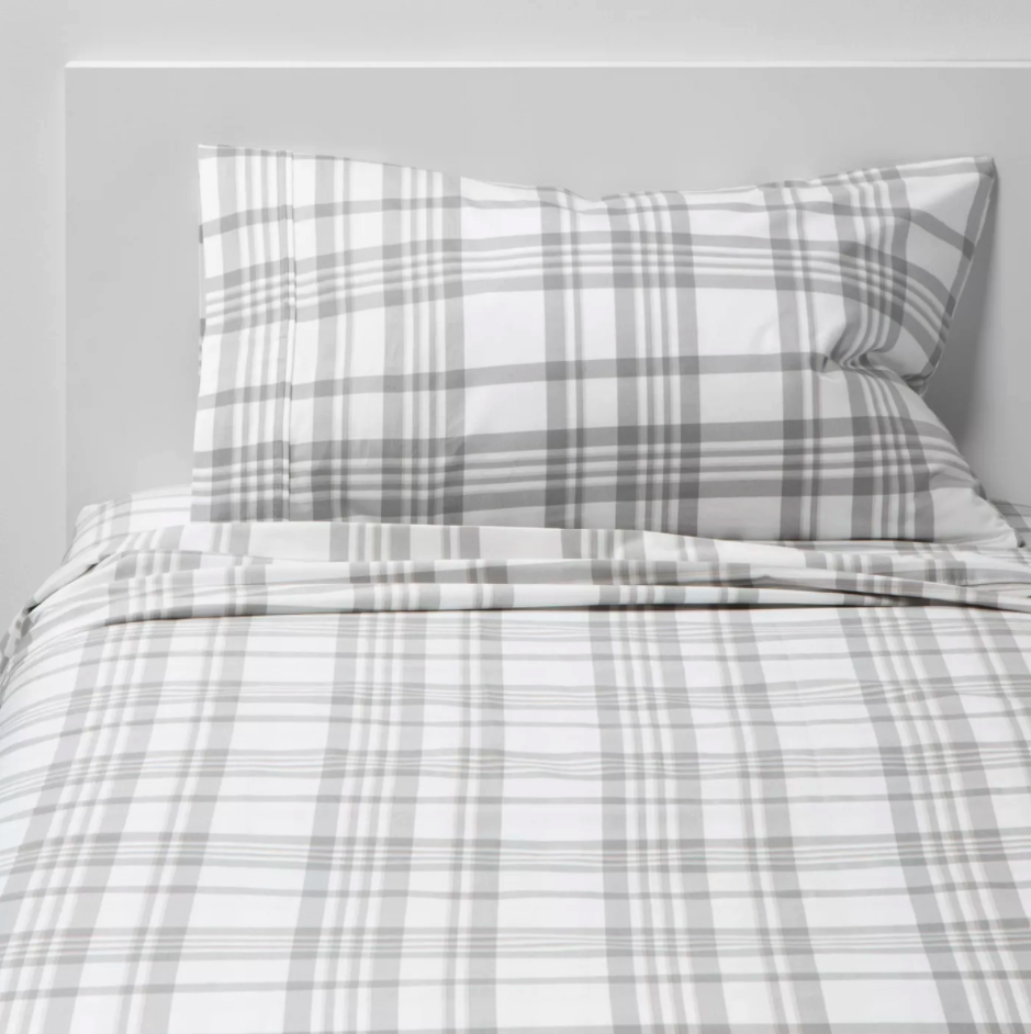 plaid pattern sheet set