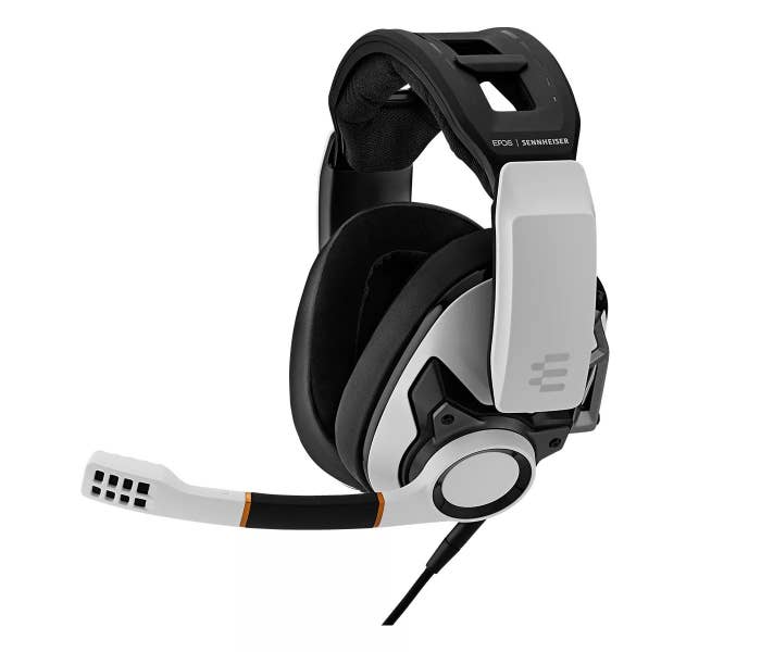 The white and black over-ear headset