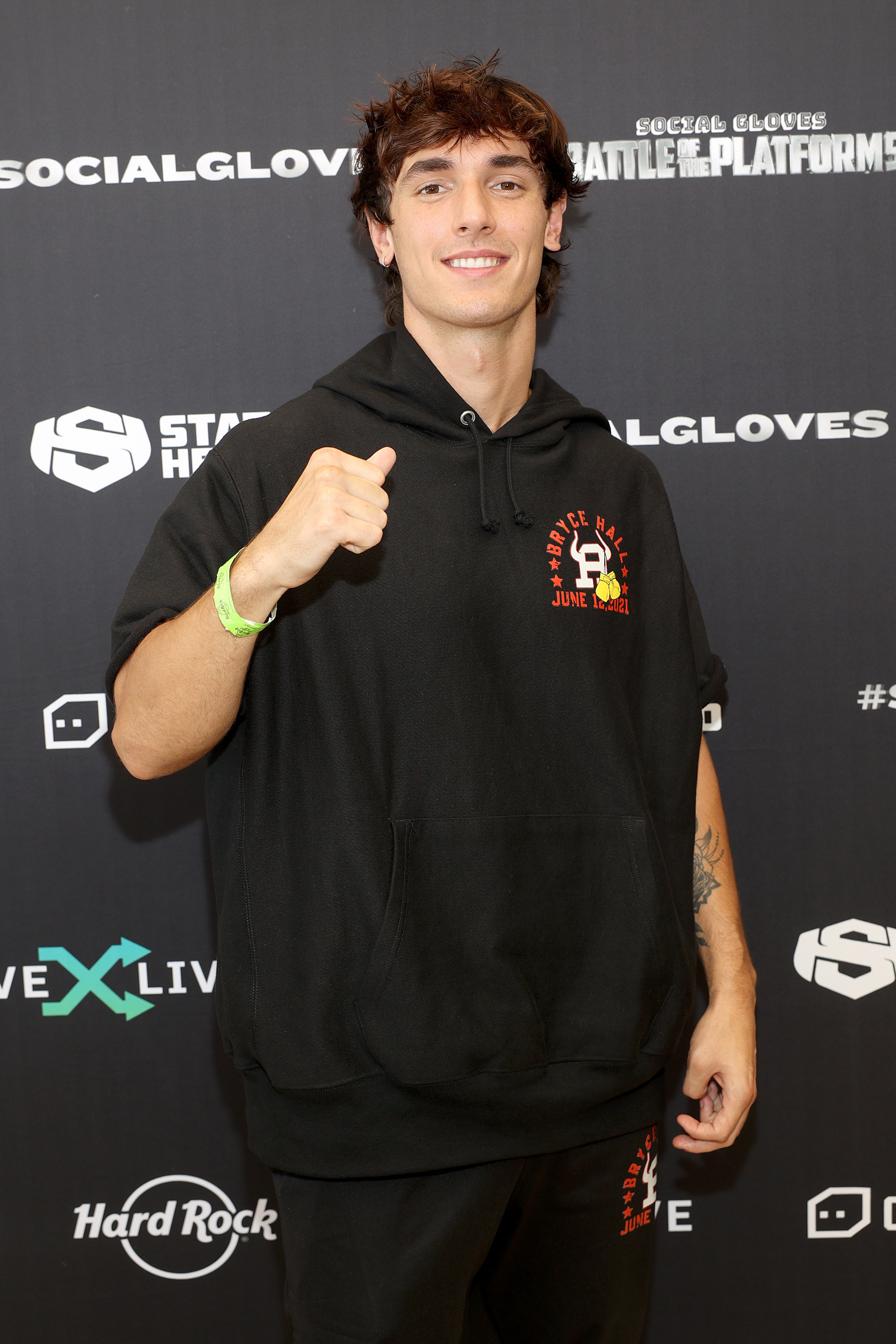 Bryce Hall at the LiveXLive&#x27;s Social Gloves: Battle Of The Platforms Pre-Fight Weigh-In @ Hard Rock Live! event on June 11, 2021