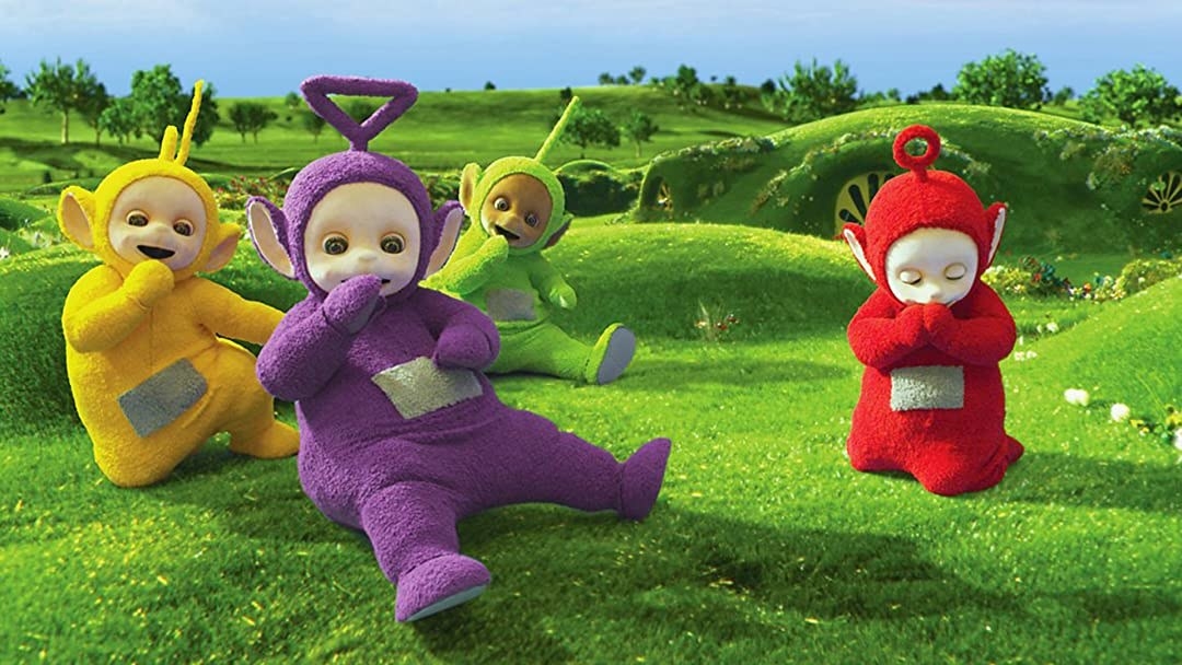 the teletubbies giggling in teletubby lan