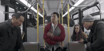 Shang-Chi kicking butt on a bus