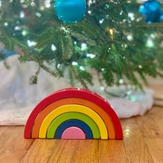 reviewer photo of normal stacked rainbow toy