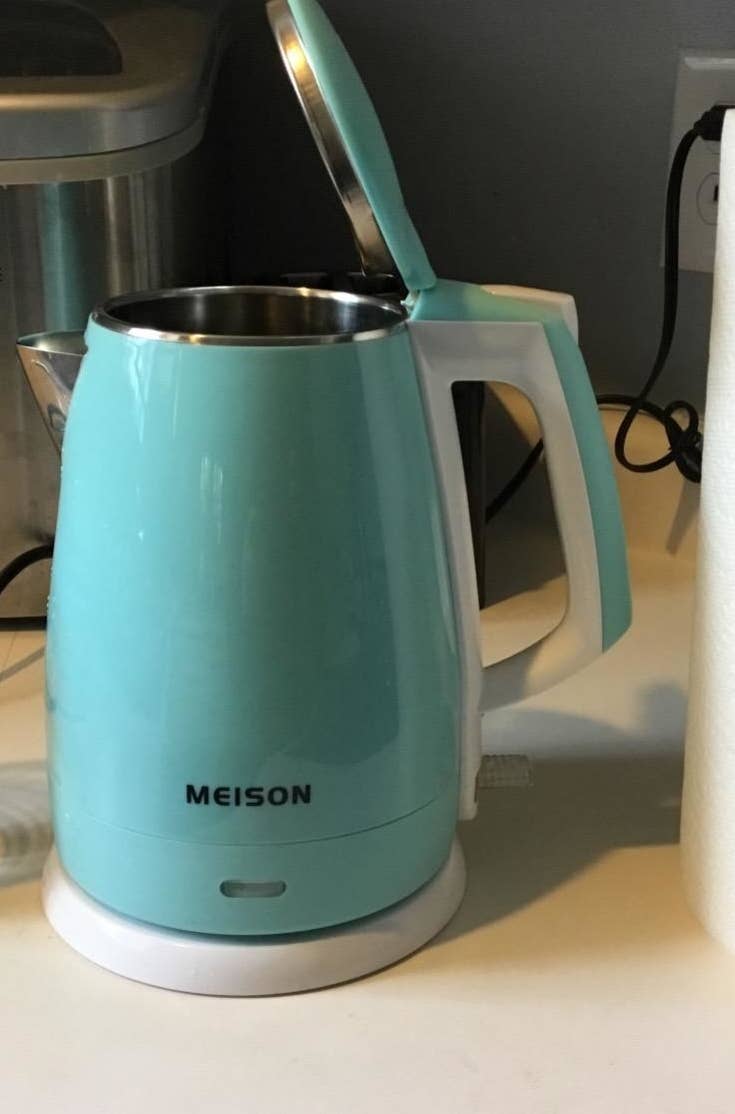 MEISON Electric Kettle, 1.7 L Double Wall Food Grade Stainless Steel  Interior Water Boiler, Coffee Pot & Tea Kettle, Auto Shut-Off and Boil-Dry