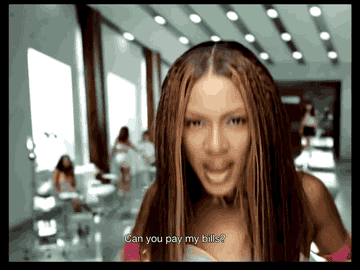 Beyonce in &quot;Bills, Bills, Bills&quot; music video singing &quot;Can you pay my bills?&quot;
