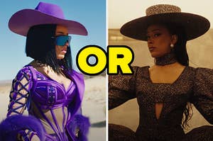 Doja Cat is on the left and right with "or" written in the center